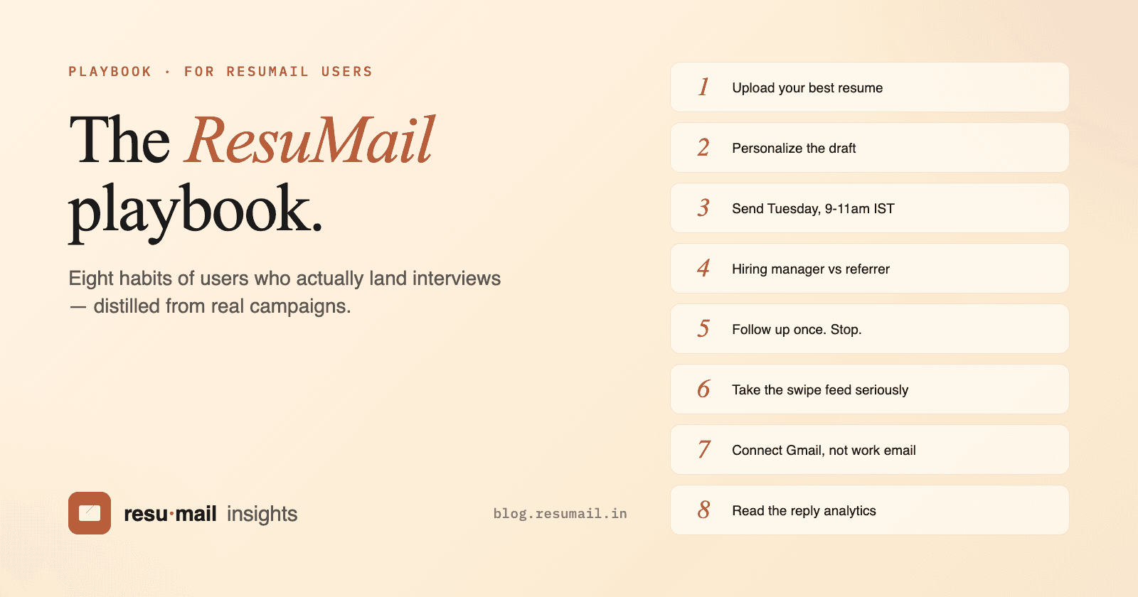 The ResuMail playbook: habits of users who actually land interviews